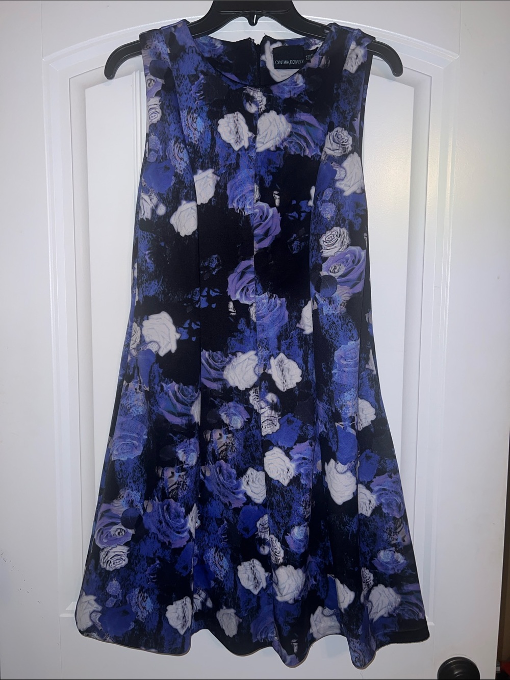 Cynthia Rowley Black, Navy & White Floral Midi Dress